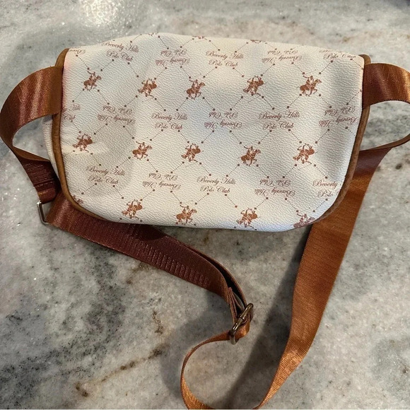Beverly Hills Polo Club Fanny Pack White and Brown Adjustable Waist Size O/S - Picture 3 of 8